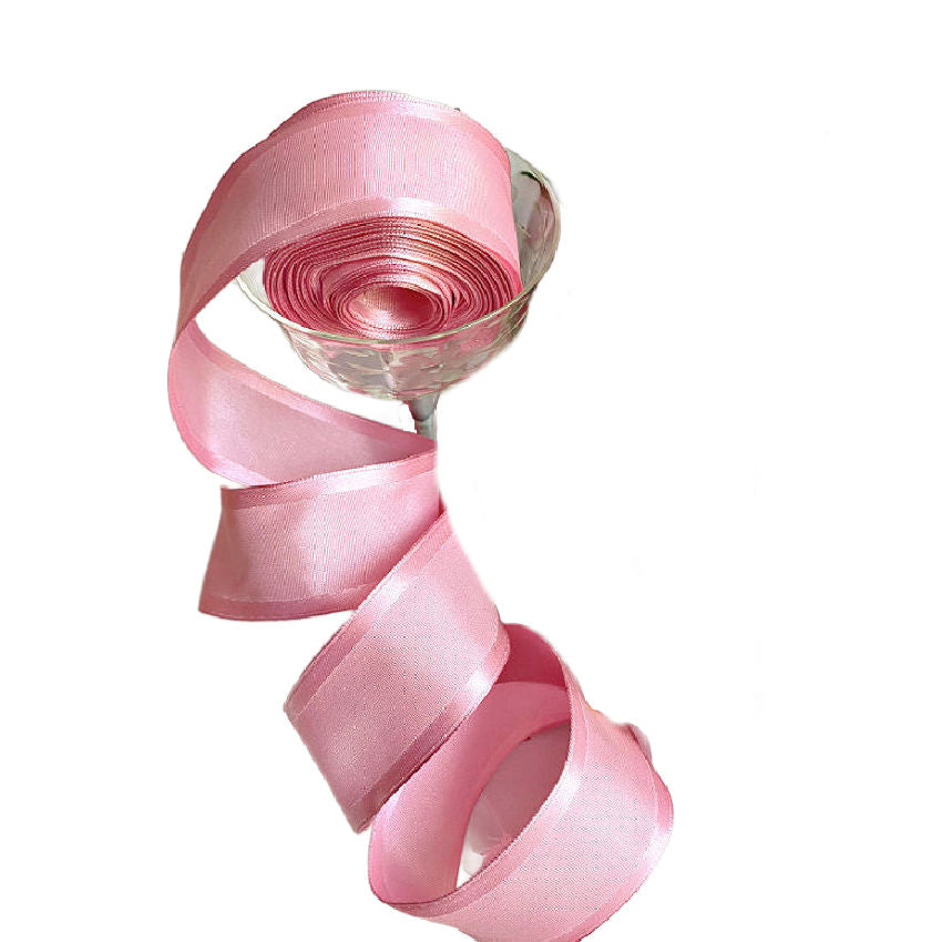 Pink French satin and grosgrain ribbon