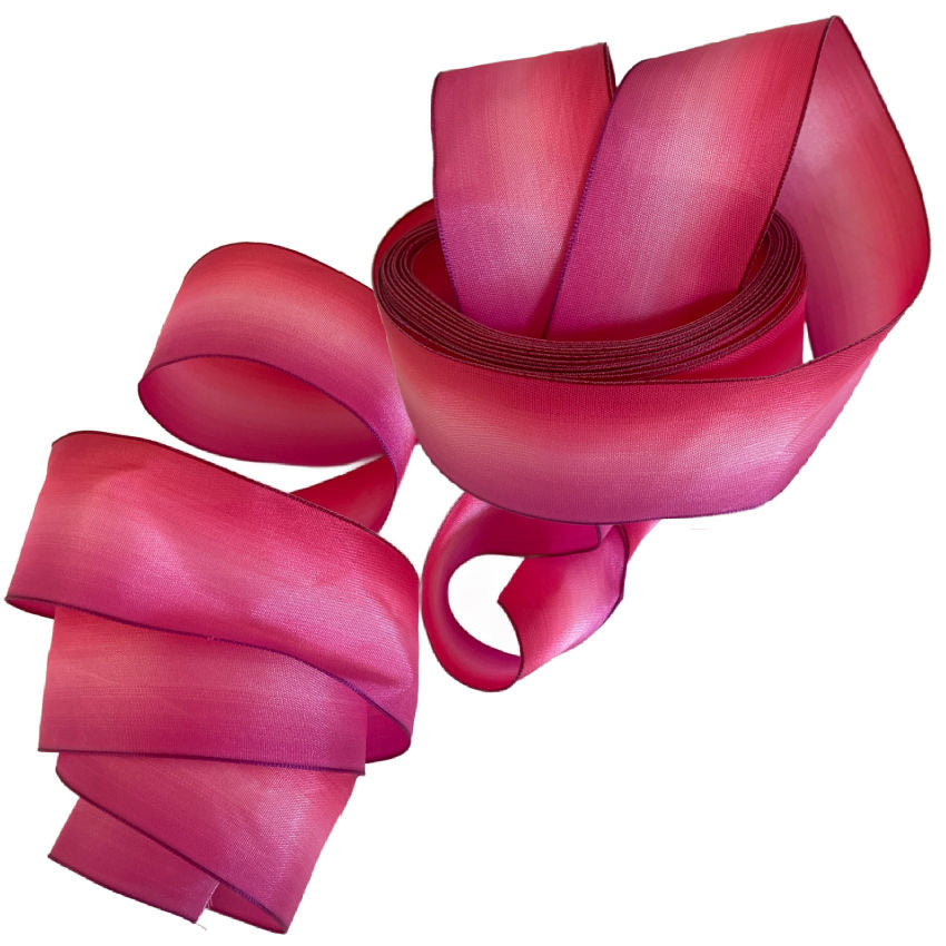 Pink Ombre French Wired Ribbon