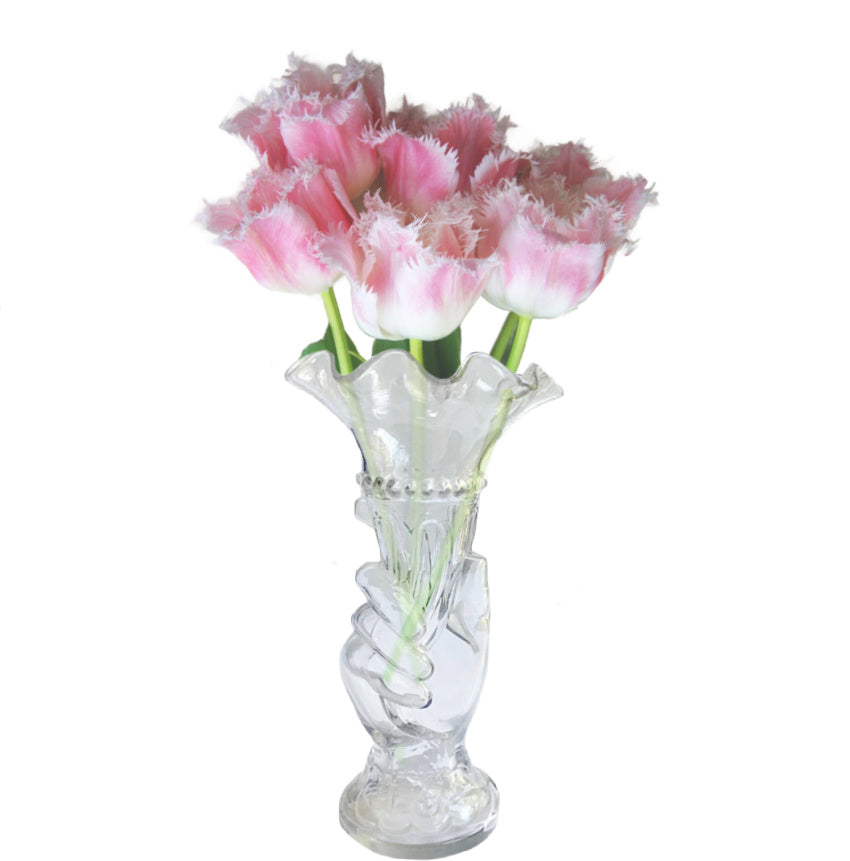 19th Century French Hand Glass Vase Portieux Vallerysthal