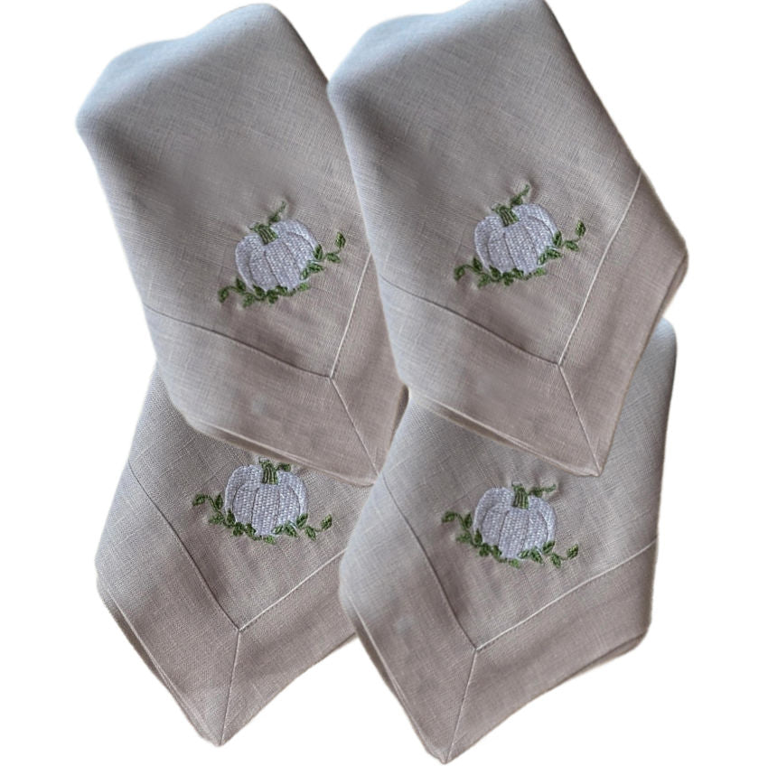 Pumpkin Large Linen Napkins Set of 4