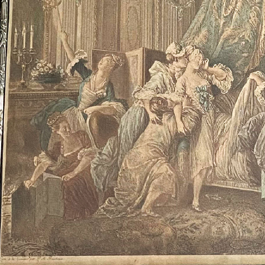 The  French marriage bed etching print