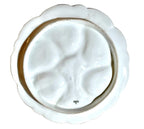 Rare 19th Century French Limoges Oyster Plate — All-White Relief Porcelain