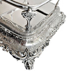 Mappin & Webb silver server ornate base scrolled feet elegant antique dish