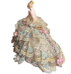 antique boudoir doll with French lace cushion bathing beauty collectible sode view