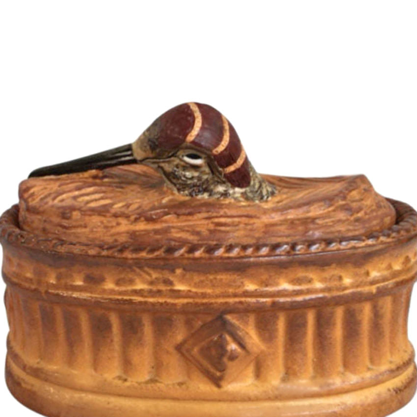 french pillyvuyt tureen wood cock top with hand painted details