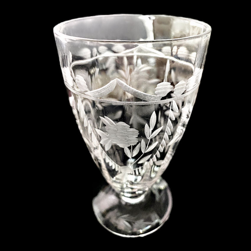 Vintage 1930's Hand Cut Crystal Sweet Tea Glasses Set of 4