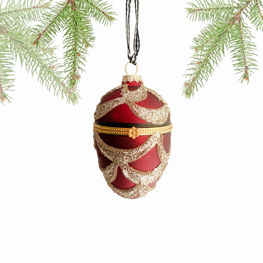 Red Glass Secret Note Holiday Ornament