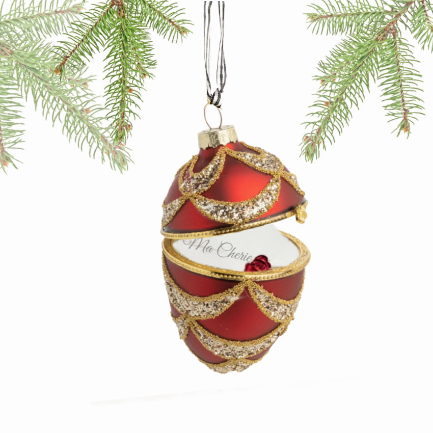 Red Glass Secret Note Holiday Ornament