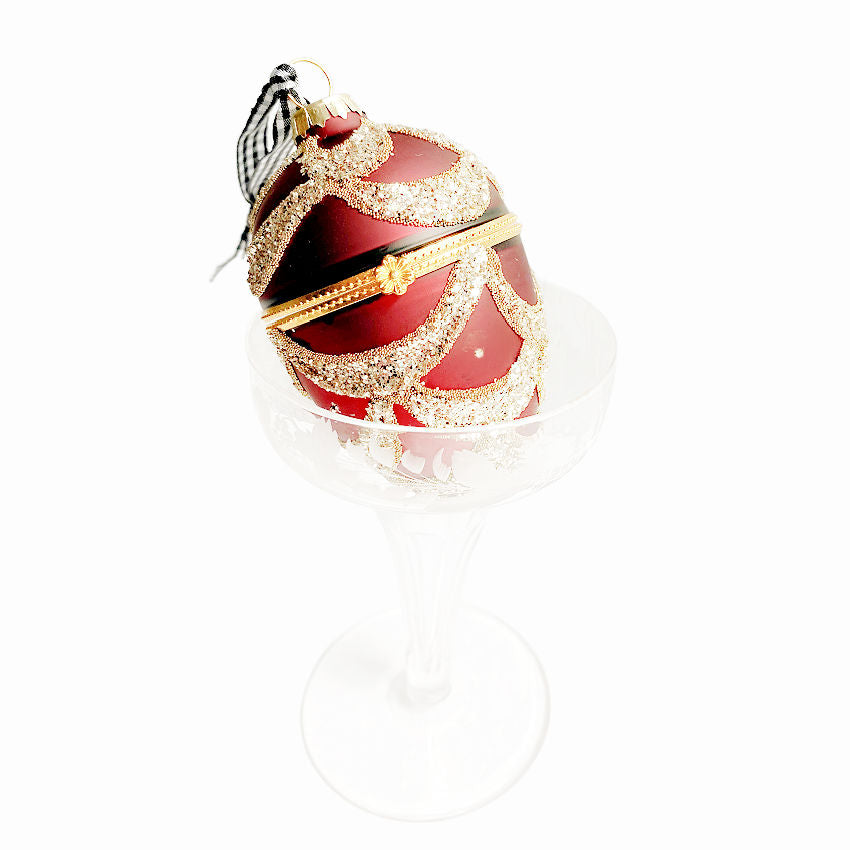 Red Glass Secret Note Holiday Ornament