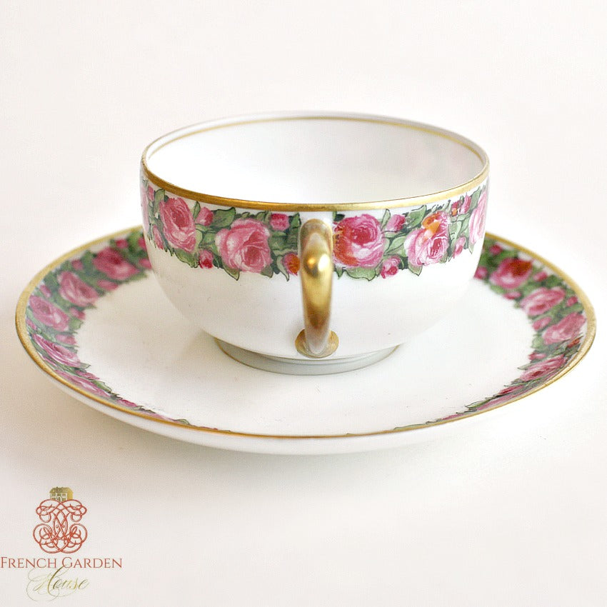 antique rosenthal cup and saucer roses