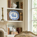 Royal Doulton Watteau platter styled in French country living room blue and white deco