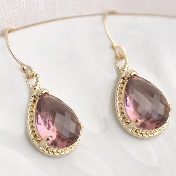 Mulberry Teardrop Earrings