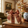Ruban Châtaigne Doré French country plaid ribbon on elegant autumn gift