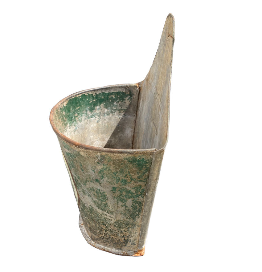 Salvaged European Painted Metal Planter Bucket