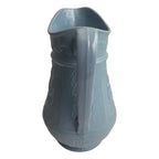 Antique molded pale blue pottery pitchers handle