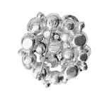 Signed 1940s Eisenberg pavé icing ribbon brooch with brilliant rhinestones in rhodium plating. Iconic vintage statement jewelry, highly collectible design.