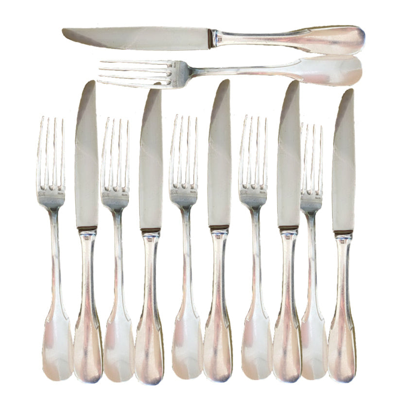 Sterling silver platd Ercuis French flatware set