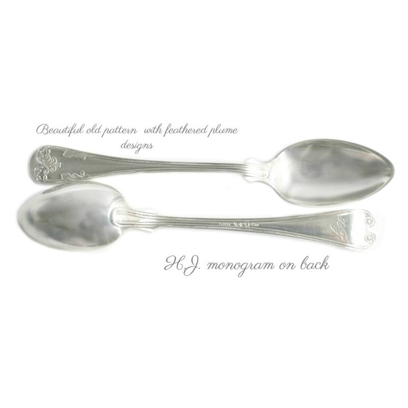 antique sterling silver hot chcolate spoon set