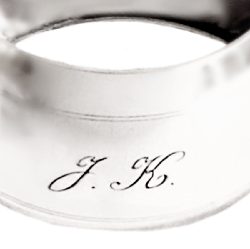 Sterling Napkin Ring Monogram JK