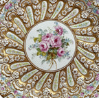 Stunning 19th Century Hand Painted Roses Gold Encrusted Copeland Dessert Plate III