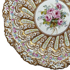 Stunning 19th Century Hand Painted Roses Gold Encrusted Copeland Dessert Plate III
