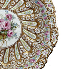 Stunning 19th Century Hand Painted Roses Gold Encrusted Copeland Dessert Plate III