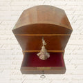 Antique Regency-Style Wood Silverware Chest with Fitted Drawer and Key