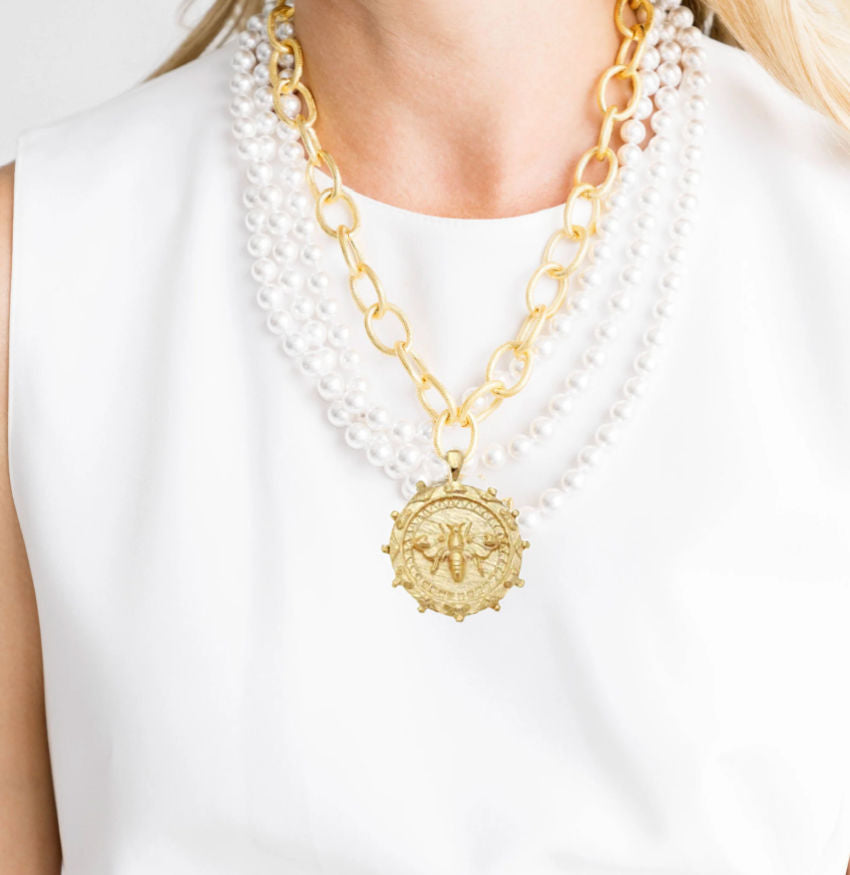 Queen Bee Multi-Strand Pearl Necklace