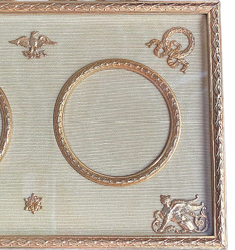 Antique French Gilded Bronze Double Photograph / Picture Frame