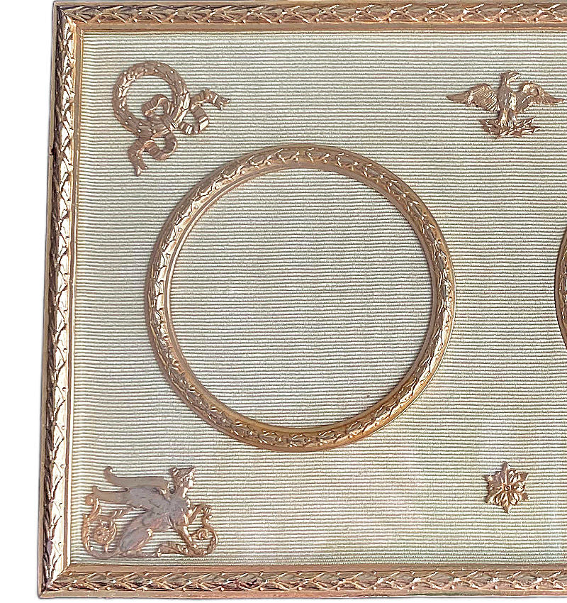 Antique French Gilded Bronze Double Photograph / Picture Frame