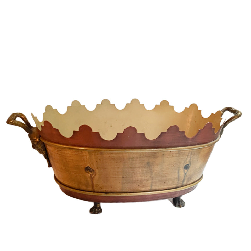 Trompe-l'œil Hand Painted Faux Bois Jardiniere