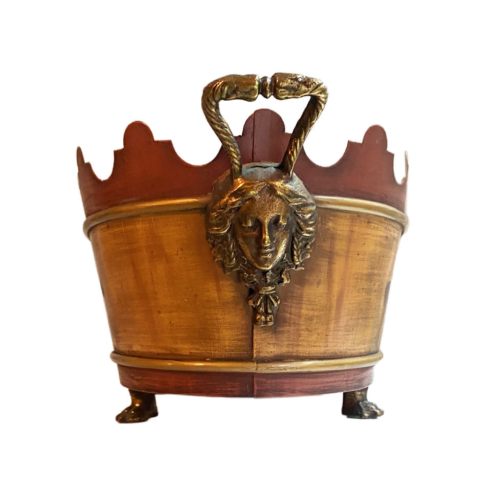Trompe-l'œil Hand Painted Faux Bois Jardiniere