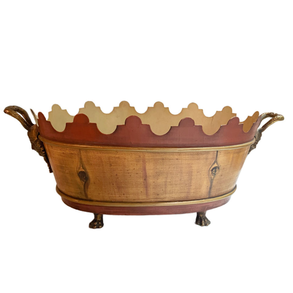 Trompe-l'œil Hand Painted Faux Bois Jardiniere