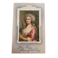 Unused Antique Chromolithograph Portrait Lady in Pink Postcard Marie Antoinette style
