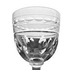 Close detail Val Saint Lambert crystal goblet oval cut bowl pattern stemware
