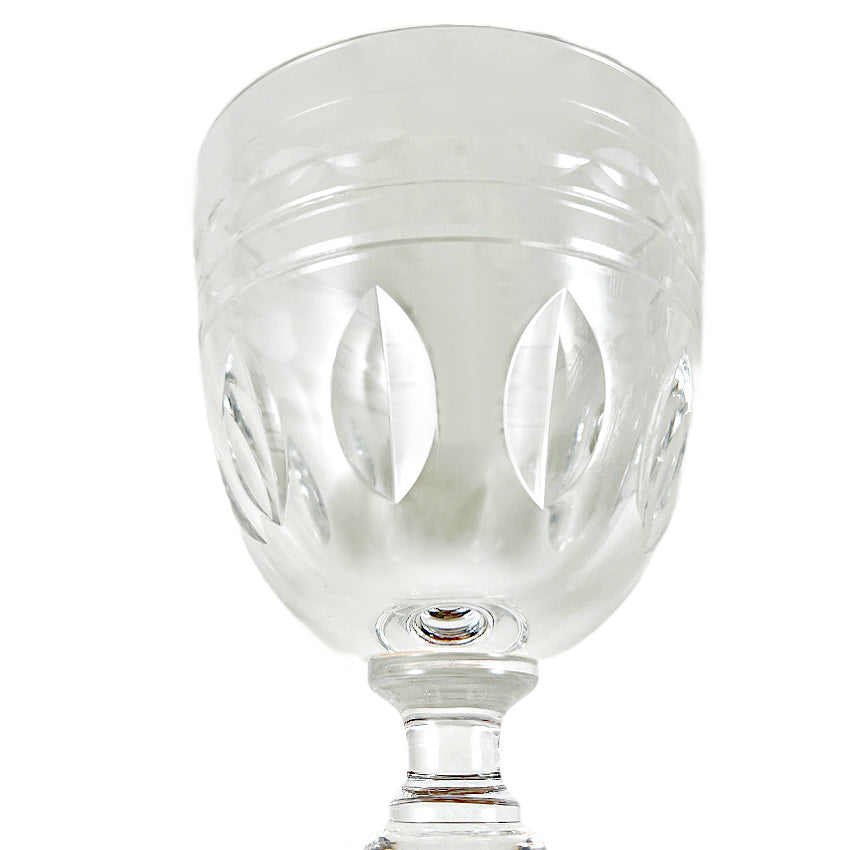 Vintage Belgian crystal goblet light reflections cut glass Kent York pattern