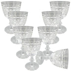 Val Saint Lambert crystal goblets set of 8 mid century Belgian stemware