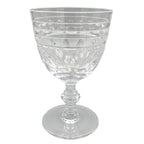Vintage Belgian crystal goblet light reflections cut glass Kent York pattern single view
