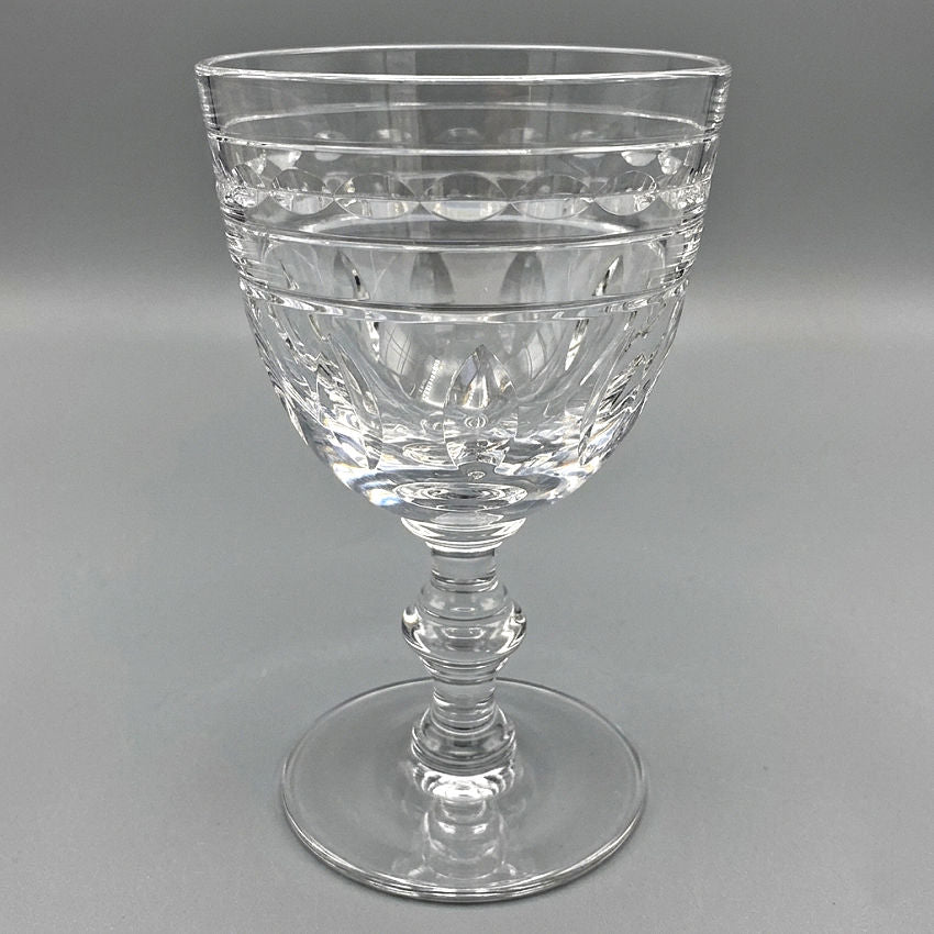 Vintage Belgian crystal goblet light reflections cut glass Kent York pattern