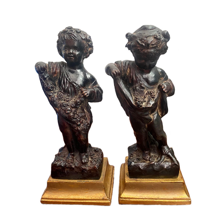 Vintage Italian Four Seasons Figures with Gilt Stands