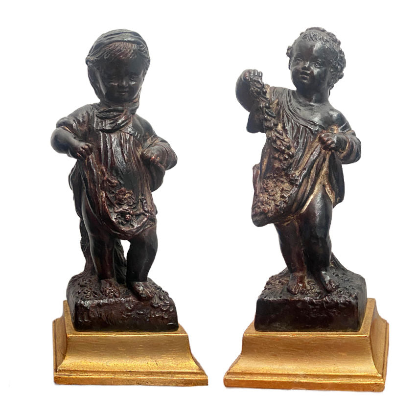 Vintage Italian Four Seasons Figures with Gilt Stands