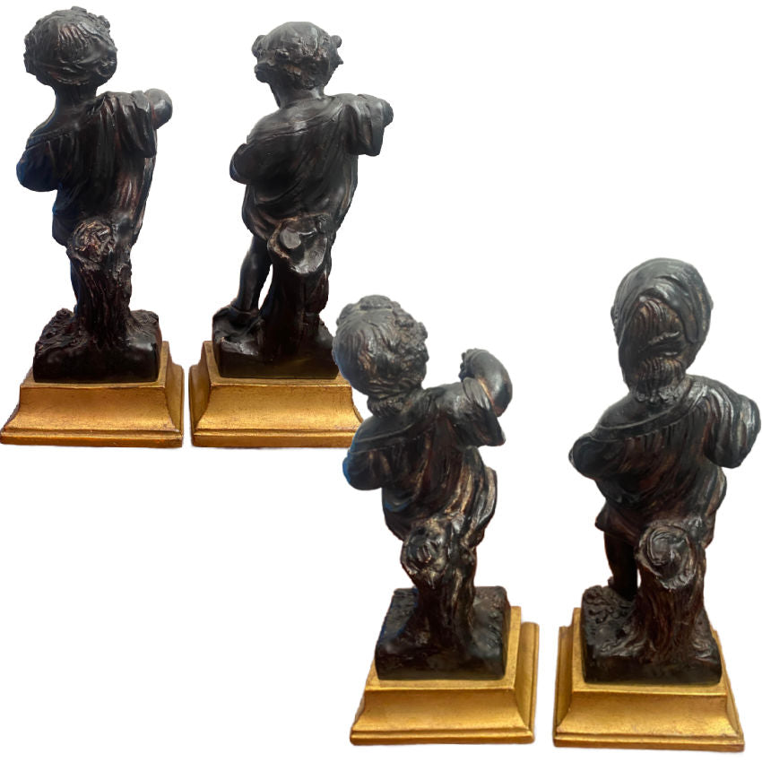 Vintage Italian Four Seasons Figures with Gilt Stands