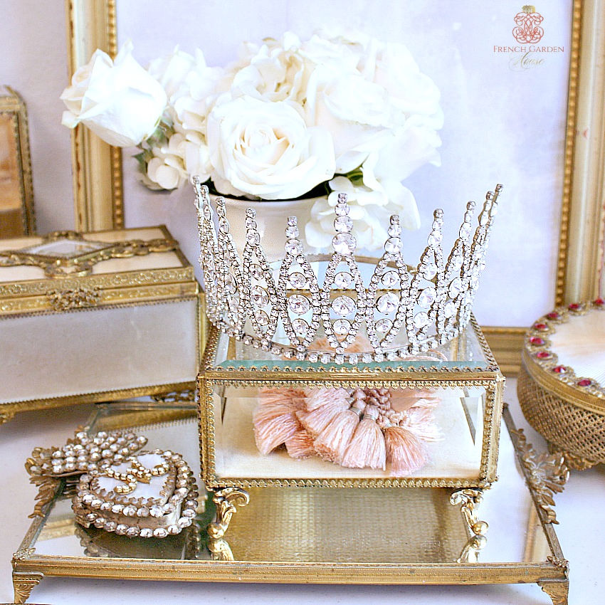 Antique rhinestone crown 
