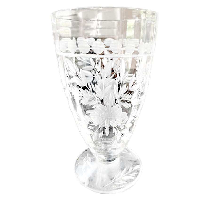 Vintage 1930's Hand Cut Crystal Sweet Tea Glasses Set of 4