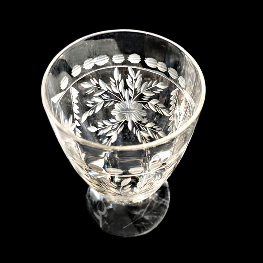 Vintage 1930's Hand Cut Crystal Sweet Tea Glasses Set of 4