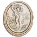 Antique Alexander Backer chalkware wall relief of Le Orage by Pierre Auguste Cot with hand painted details