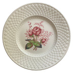 Vintage English porcelain pink rose dessert plates Copeland Spode styled entertaining table set