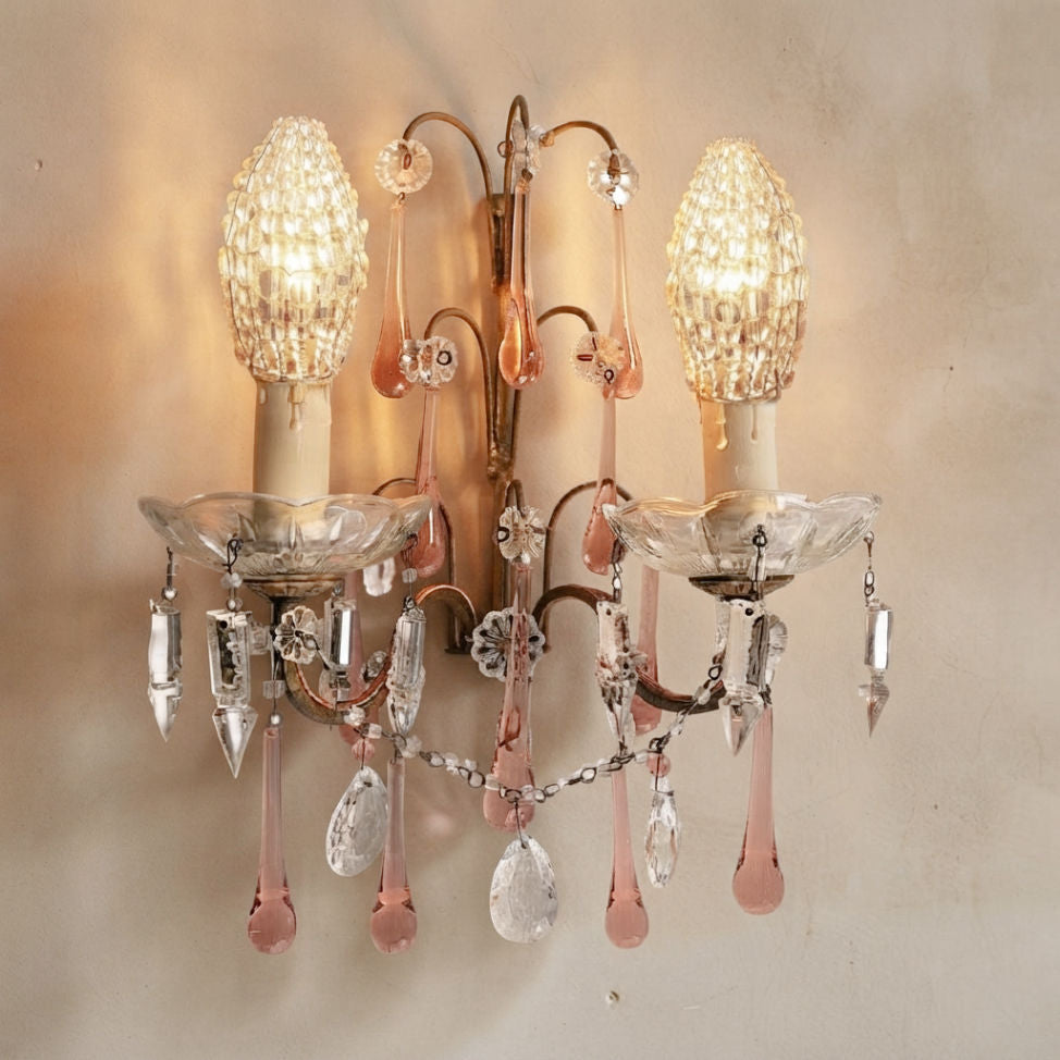 Decorative crystal glass bulb cover on chandelier