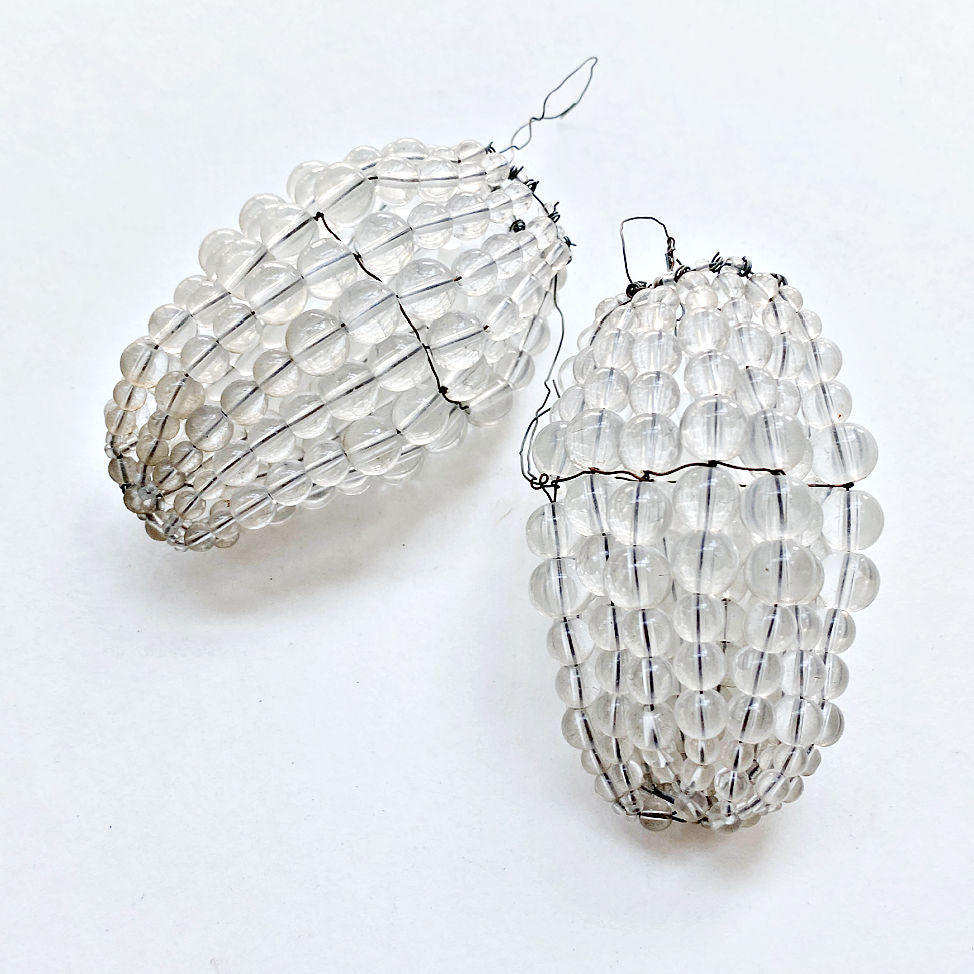 Vintage glass beaded candle bulb covers