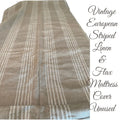 Vintage European Striped Linen & Flax Mattress Cover Unused